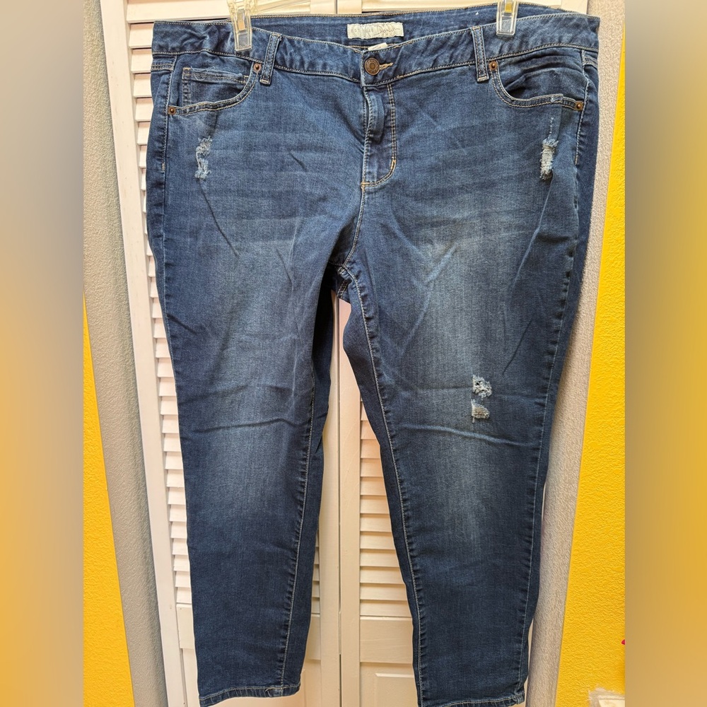 Cato Dark Blue Distressed Skinny Jeans